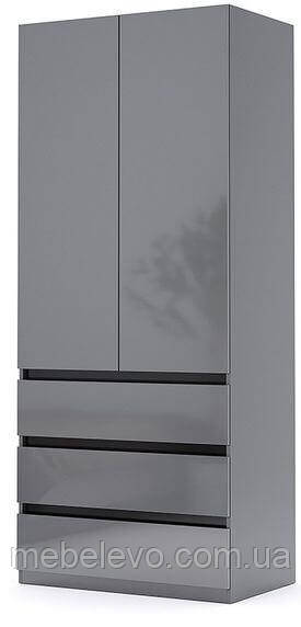 Шафа Тео 2Д3Ш 2105х896х547мм Антрацит мат/графіт мат Миро-Марк