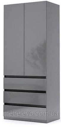 Шафа Тео 2Д3Ш 2105х896х547мм Антрацит мат/графіт мат Миро-Марк, фото 1