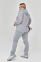 Костюм жіночий теплий з тринитки на флісі з хутром Тедді (Батал), фото 6