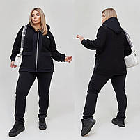 Костюм жіночий теплий з тринитки на флісі з хутром Тедді (Батал), фото 10