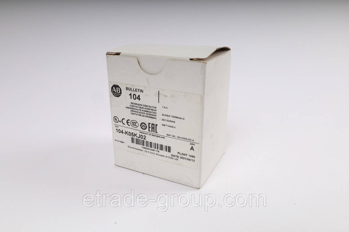Мініатюрний реверсивний контактор на 5 А, 24V 50/60Hz Allen-Bradley 104-K05KJ02