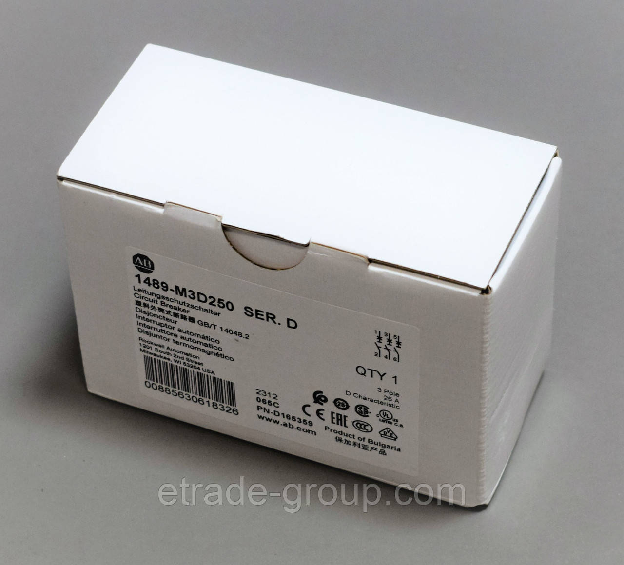 Мініатюрний автоматичний вимикач на 25 А Allen-Bradley 1489-M3D250