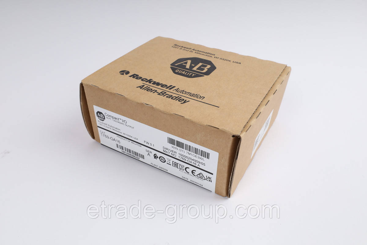 Модуль цифрового виходу на 16 точок для CompactLogix, 240VAC Allen-Bradley 1769-OA16