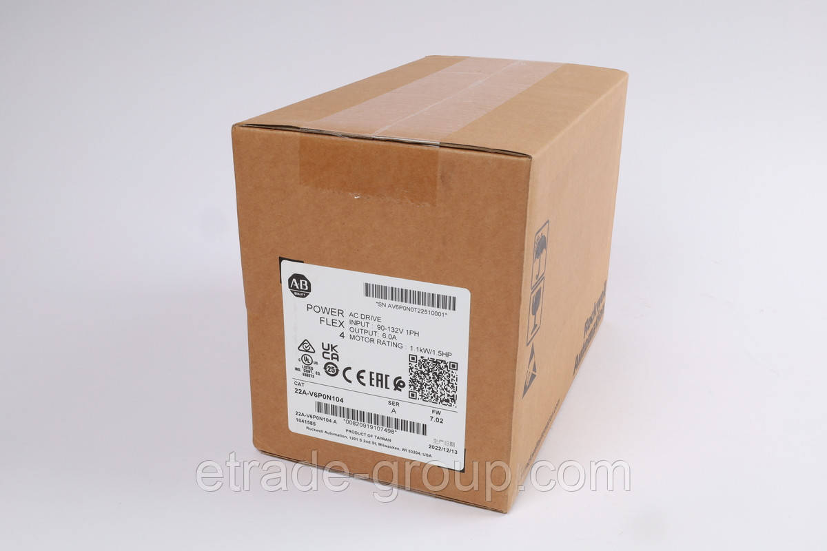 Привід PowerFlex 4, 6.0 А Allen-Bradley 22A-V6P0N104