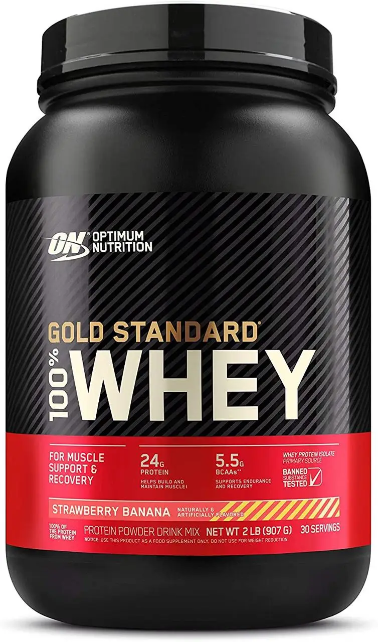 Optimum Nutrition 100% Whey Gold Standard USA  909 g Strawberry Banana
