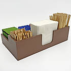 Органайзер чайний для серветок, пакетиків чаю. Органайзер барний на 7 відділень 310х180х80мм, коричневий., фото 3