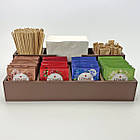 Органайзер чайний для серветок, пакетиків чаю. Органайзер барний на 7 відділень 310х180х80мм, коричневий., фото 2