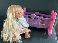 Пупс функціональний, ліжечко, п'є з пляшечки, ходить на горщик, аксесуарами лялька малюк, новонароджений,