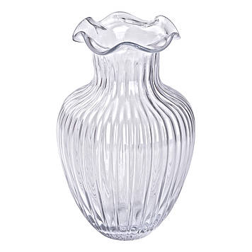 Скляна ваза, декоративна фігурка 24,5 см, прозора HP-1701