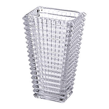 Прямокутна декоративна ваза для квітів із скла, 17 см HP-1721