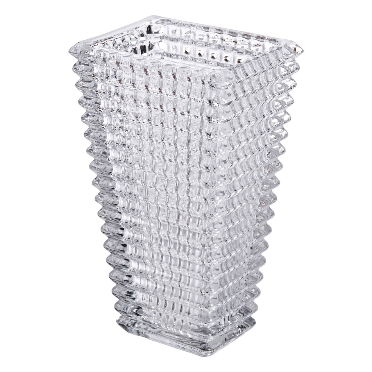 Прямокутна декоративна скляна ваза 13,5 x 10 x 22 см HP-1722