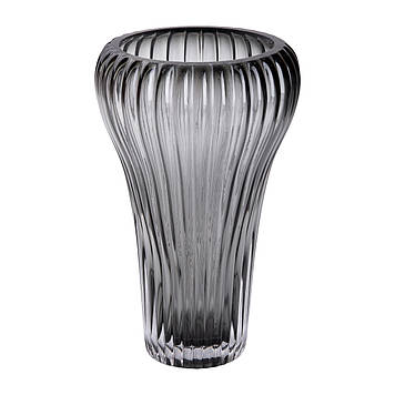Скляна ваза, декоративна, сіра, 27,5 см HP-1730