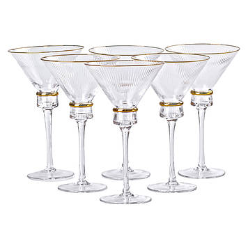 Набір із шести бокалів для мартіні об'ємом 300 мл (висока ніжка) HP-16-6