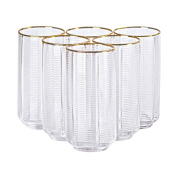 Набір з 6 склянок, 400 мл, для лимонаду, води, соку та коктейлів HP-16-12