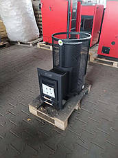 Піч-камін для лазні та сауни KALVIS-PR-3S з виносною топкою зі склом, фото 2