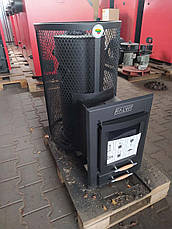 Піч-камін для лазні та сауни KALVIS-PR-3S з виносною топкою зі склом, фото 3