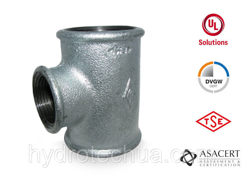 Трійник редукційний оцинкований 1 1/2" x 1" Hydro-T