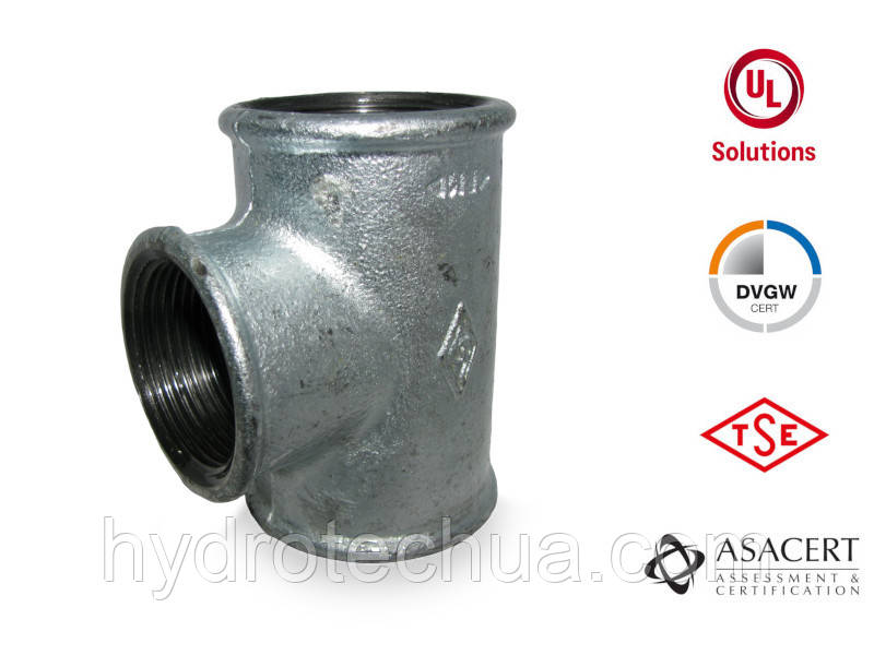 Трійник редукційний оцинкований 1 1/2" x 1 1/4" Hydro-T