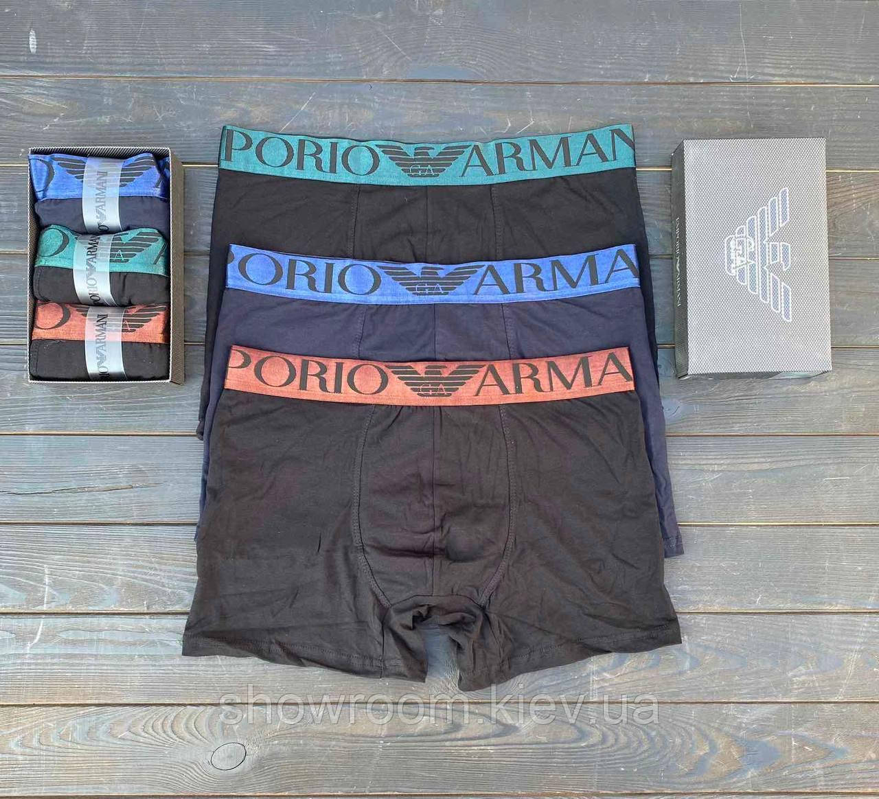 Чоловічі брендові труси боксери, 3 шт, Armani (9172) М