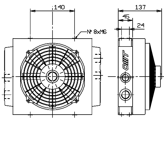 розміри маслоохолоджувача ST502400A