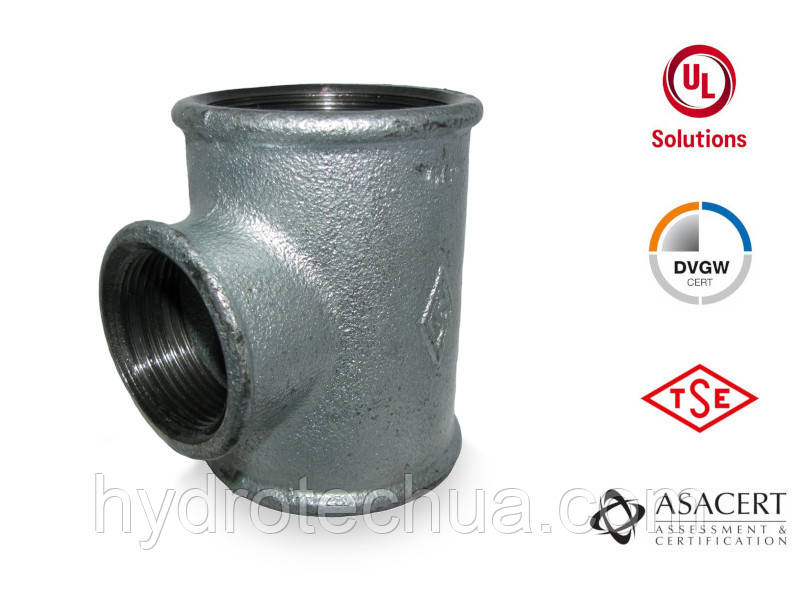 Трійник редукційний оцинкований 2" x 1 1/4" ВВВ Hydro-T