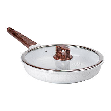 Алюмінієва сковорода 2,7 л з керамічним покриттям антипригарним Ø 28 см біла MGC HP-4-467