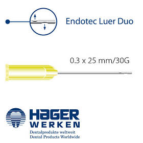 Ендо голки для промивання каналів MIRAJECT ENDOTEC DUO, 0,3х25мм, з двома латеральними отворами, Німеччина