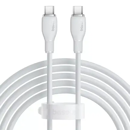 Кабель Baseus Pudding Series Fast Charging Cable Type-C to Type-C 100W 1.2m P10355702221-00 White, фото 1