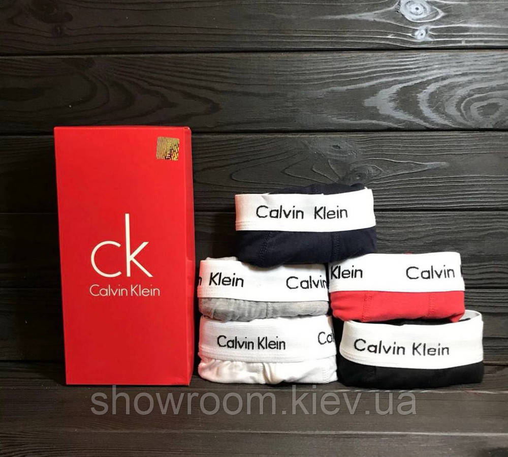 Чоловічі брендові труси боксери Ck, набір 3 шт в подарунковій коробці (A34M) L, фото 1