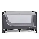 Ліжечко манеж приставне Kinderkraft Leody Grey (складний, на коліщатках) Сірий, фото 5