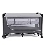 Ліжечко манеж приставне Kinderkraft Leody Grey (складний, на коліщатках) Сірий, фото 7
