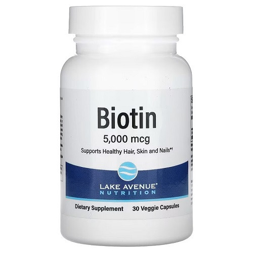 Вітаміни Біотин Lake Avenue Nutrition Biotin 5,000 mcg (30 капсул.)