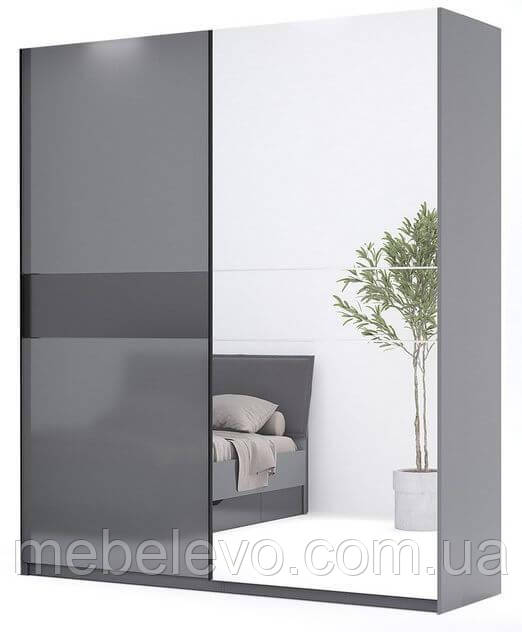 Шафа-купе Тео  h2,1 Антрацит мат/Дзеркало   Миро-Марк