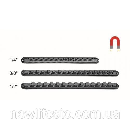 1/2" Дін-рейка магнітна 14 затискачів L=380 мм (FORCE 819414M), фото 1