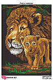 Заготовка для вишивки ТМ Мосмара Лев і левеня. ММЖМ-001 [Материал: Атлас підклеєний флізеліном], фото 2