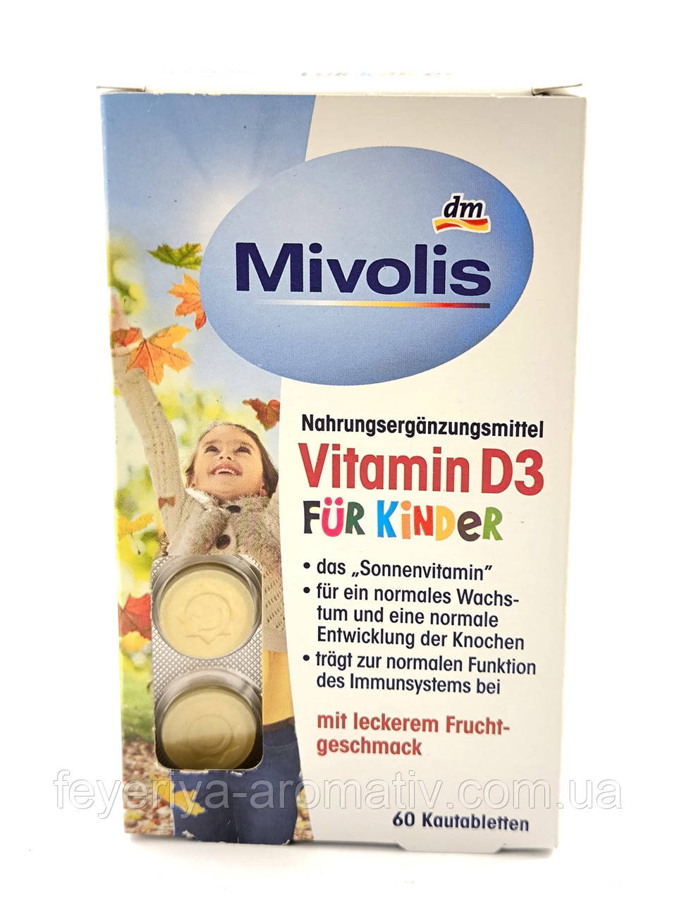 Дитячі вітаміни Mivolis Vitamin D3 fur Kinder 60 капсул (Німеччина)