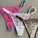 Набір жіночих трусиків стрінги мереживо сет 6, фото 5