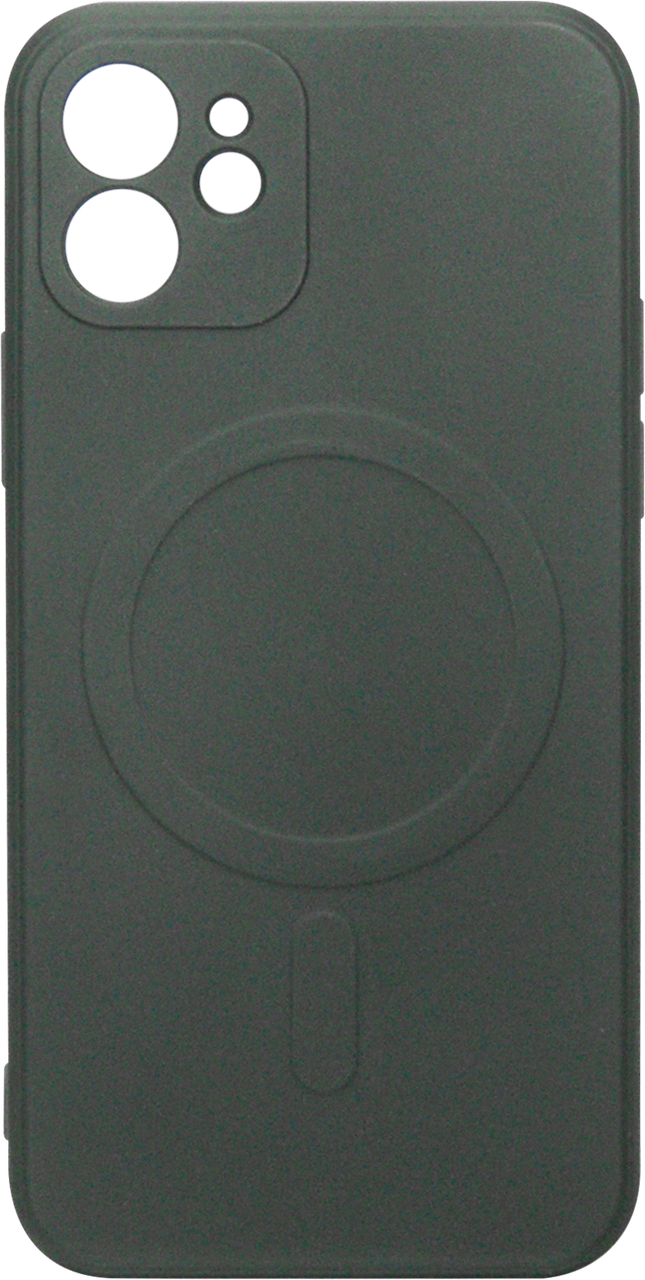 Накладка iPhone 12 Black Silicone Case Magnetic Ring MagSafe