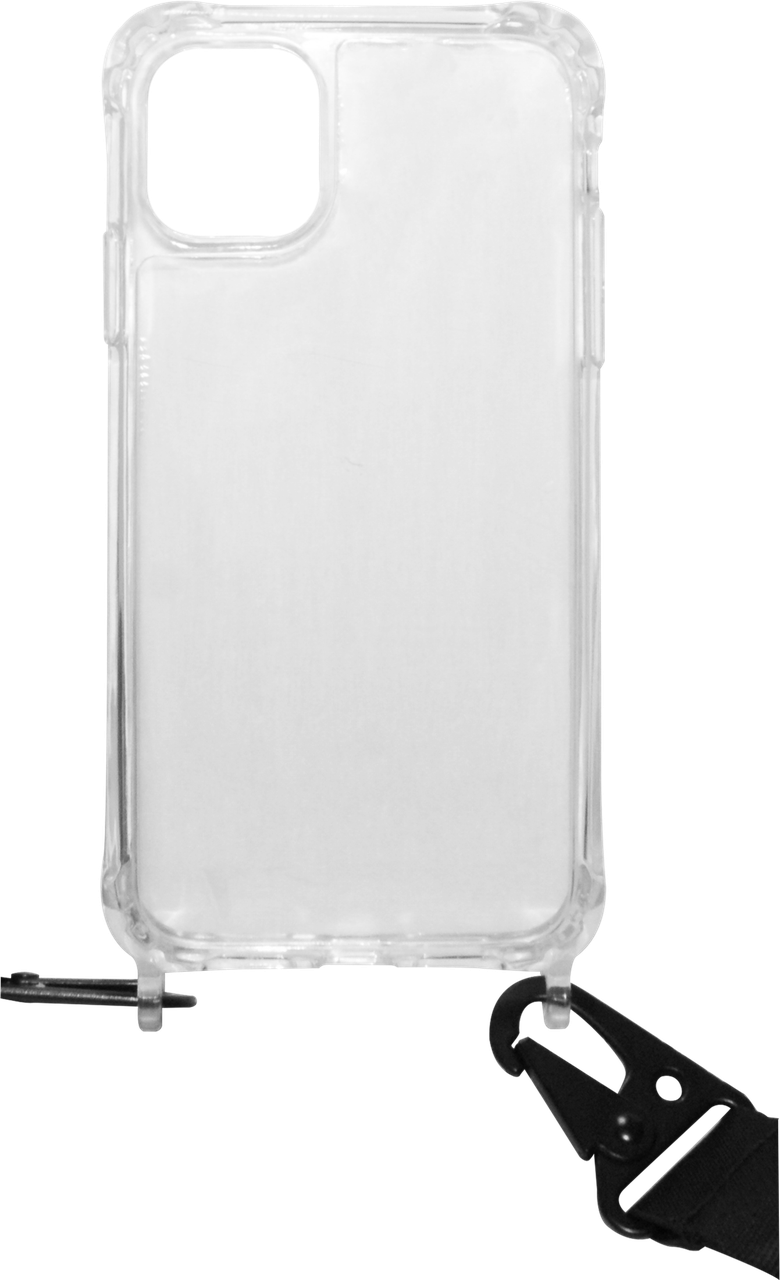 Накладка iPhone 11 Clear Case with Strap black