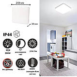 LED світильник 30W 95-265V 6500К IP44 накладний ETRON Slider квадратний, фото 2