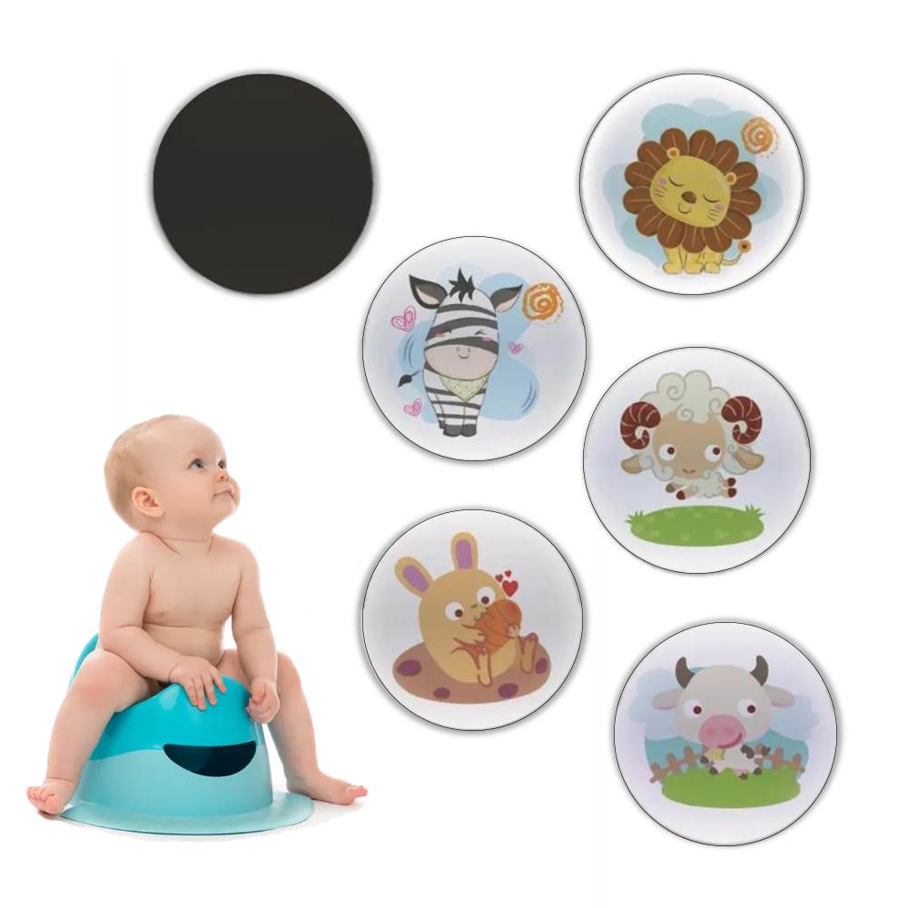 Наліпки для привчання дитини до горщика Тварини (1 шт.) Різнокольорові 7 см 0721 MEGAZayka