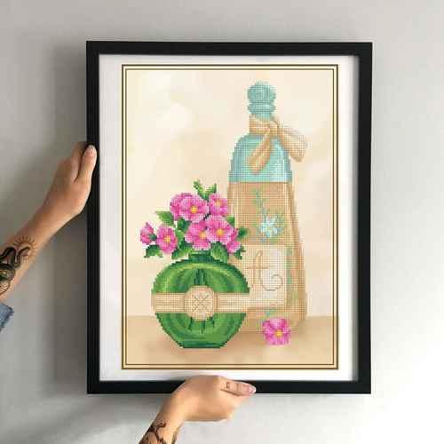 Заготовка для вишивки ТМ Мосмара Винтажні духи ММН-036 [Материал: Атлас підклеєний флізеліном], фото 1