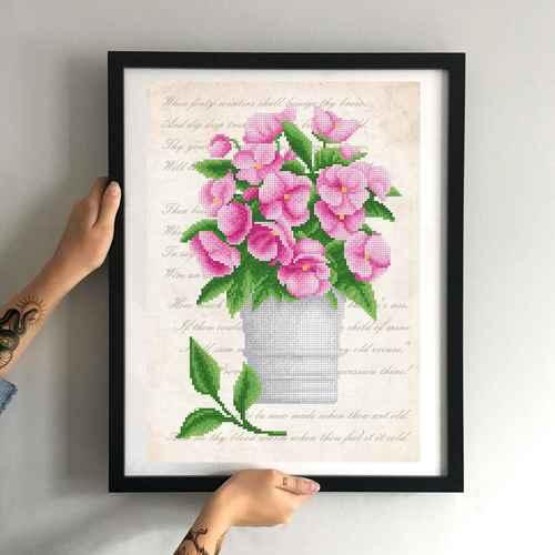 Заготовка для вишивки ТМ Мосмара Рожева ніжність ММН-039 [Материал: Атлас підклеєний флізеліном], фото 1