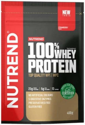 Сиворотковий протеїн Nutrend 100% Whey Protein 400 g полуниця, фото 1