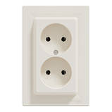 Розетка подвійна без заземлення Schneider Electric Asfora кремова, фото 4