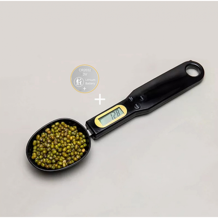 Електронна мірна ложка ваги DIGITAL SPOON SCALE 0.1 г хв / 500 гр Чорна
