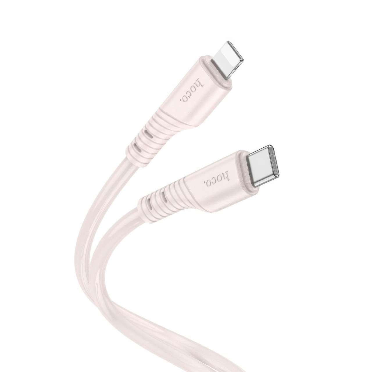 Кабель USB Type C Lightning Hoco X97 Crystal PD20W 3А Silicone Рожевий, провід для заряджання айфону