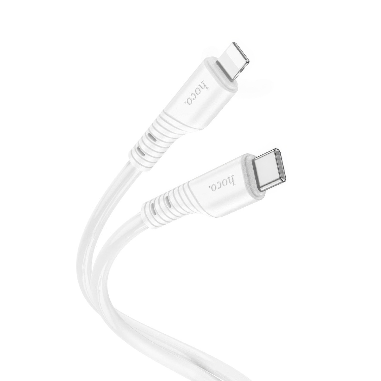 Кабель для айфону Hoco X97 Crystal PD20W 3А Silicone Білий, провід для заряджання айфон usb type c lightning