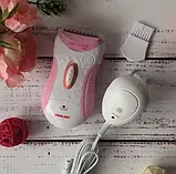 Жіноча електробритва з акумулятором для комфортного гоління та додатковою насадкою для стрижки Nikai nk-7699, фото 7