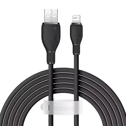 Кабель Baseus Pudding Series Fast Charging Cable USB to Lightning 2.4A 2m P10355700111-01 Black, фото 1